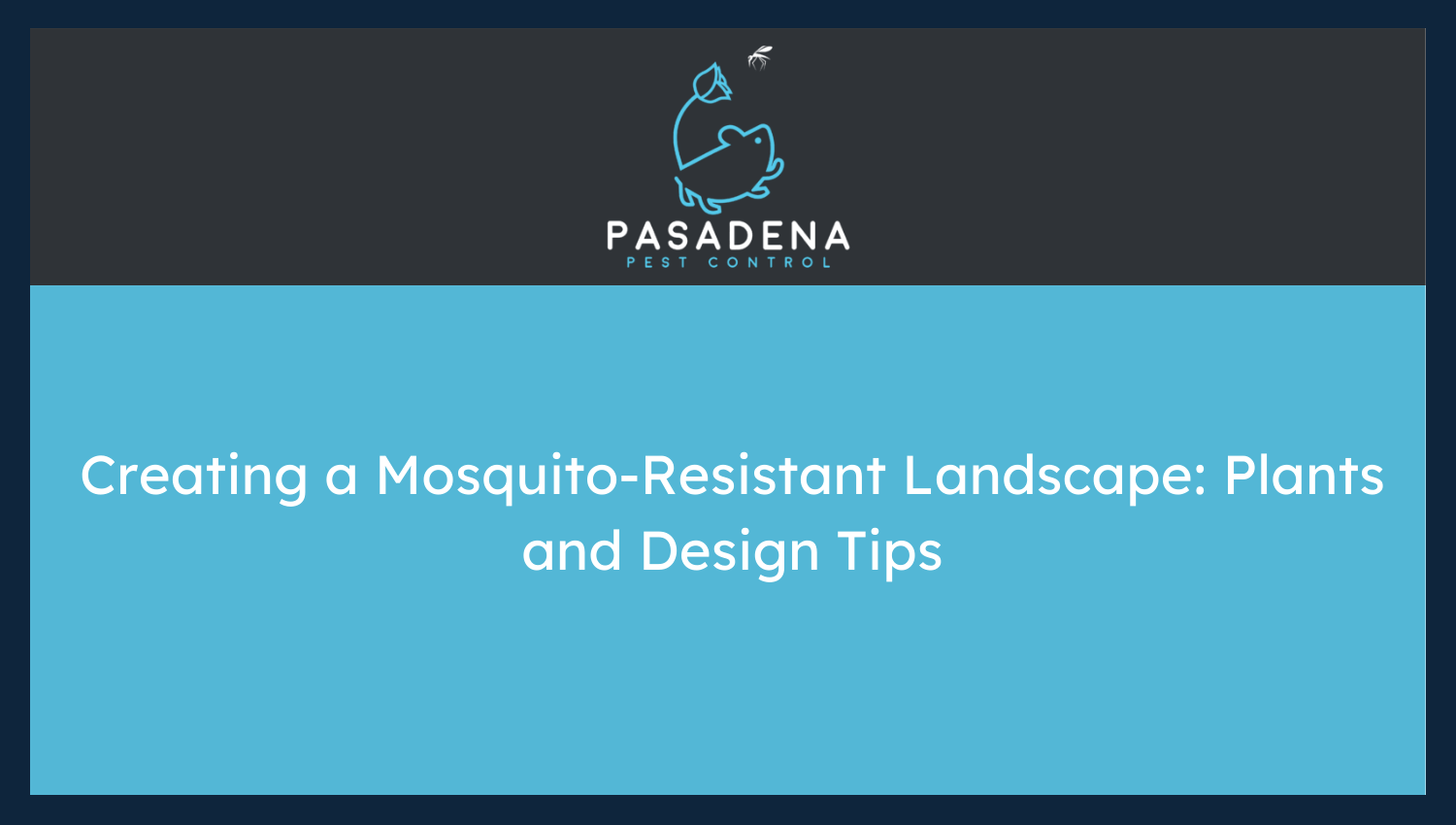 Creating a Mosquito-Resistant Landscape: Plants and Design Tips