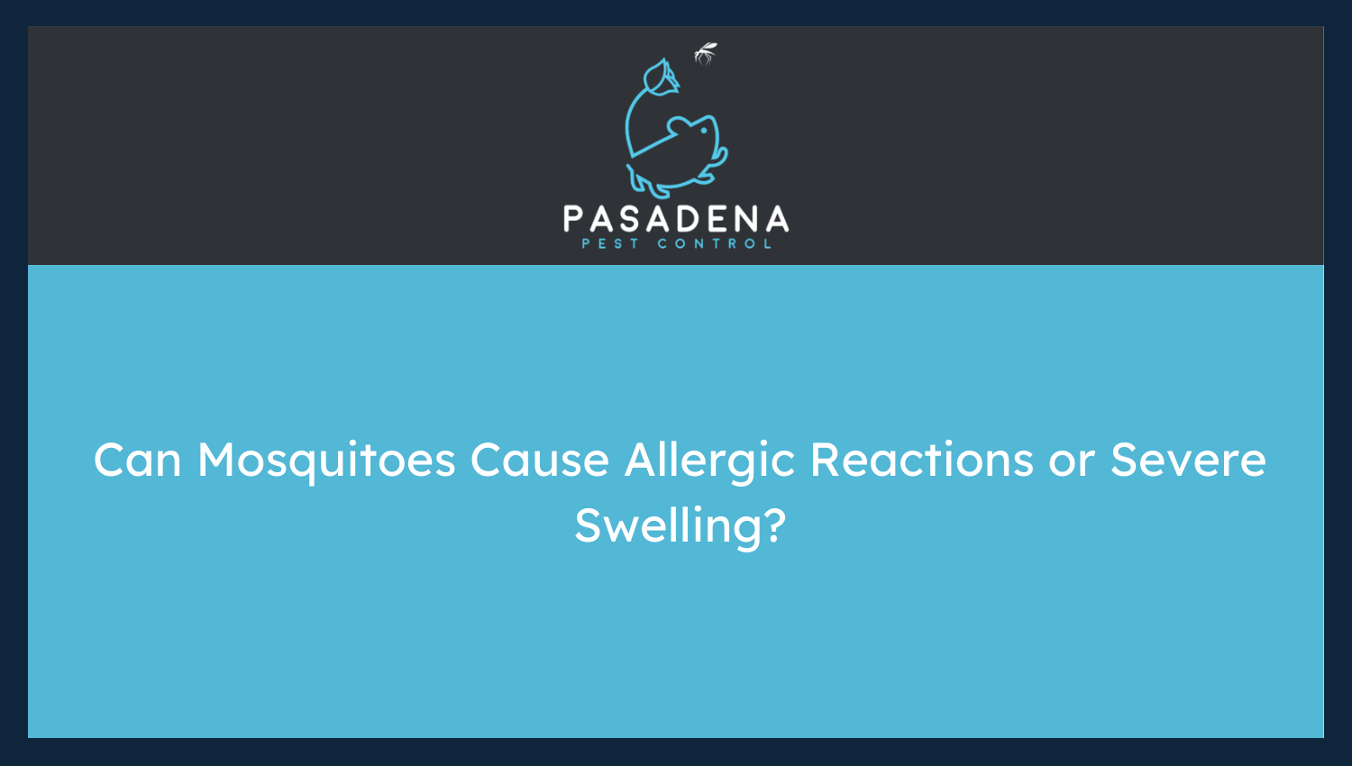 Can Mosquitoes Cause Allergic Reactions or Severe Swelling?