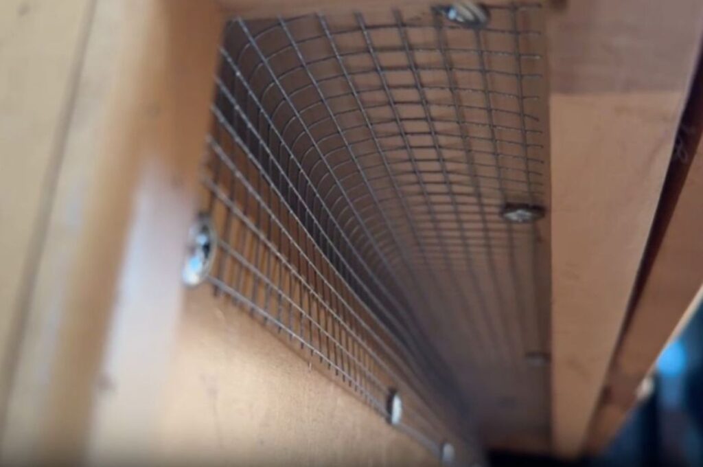 Wire mesh installed for rodent exclusion and pest prevention